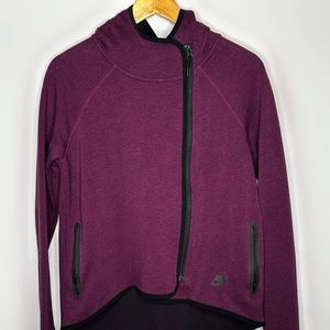Nike Tech Fleece Zip Hoodie WOMENS - MAROON PLUM - SMALL
